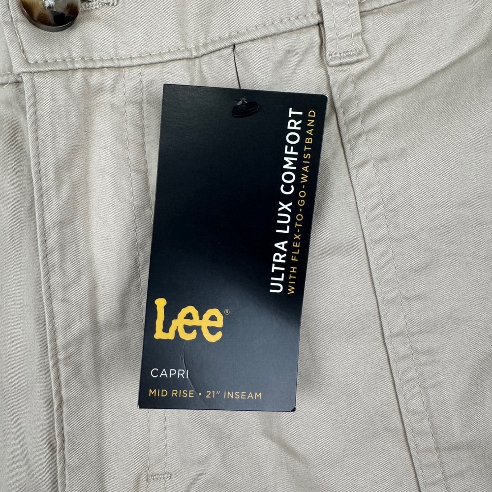 Lee Capri Pants Womens 18M Ultra Lux Comfort Pioneer Beige NWT Utility - Picture 7 of 15